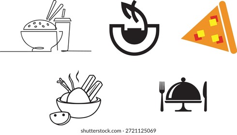 Clean and modern restaurant icon representing food service, dining, menu, chef, and hospitality concepts. Perfect for apps, websites, flyers, menus, and branding projects.