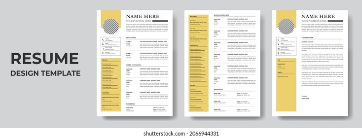 Clean Modern Resume and Cover Letter Layout Vector Template for Business Job Applications, Minimalist resume cv template, Resume design template, cv design, multipurpose resume design