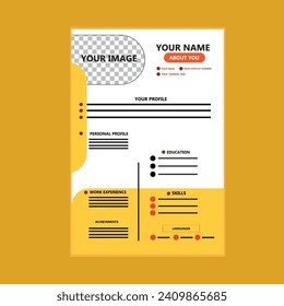 Clean Modern Resume and Cover Letter Layout Vector Template for Business Job Applications, Minimalist resume cv template,  
Resume design template, cv design, multipurpose resume design
