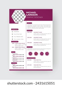 Clean Modern Resume and Cover Letter Layout Vector Template for Business Job Applications, Minimalist resume cv template,  
Resume design template, cv design, multipurpose resume design