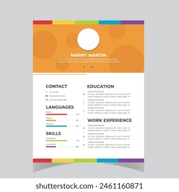 Clean Modern Resume and Cover Letter Layout Vector Template for Business Job Applications, Minimalist resume cv template,  
Resume design template, cv design, multipurpose resume design