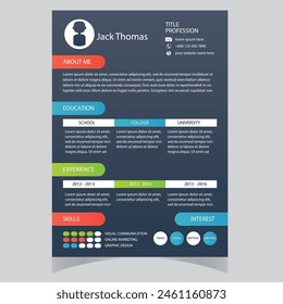 Clean Modern Resume and Cover Letter Layout Vector Template for Business Job Applications, Minimalist resume cv template,  
Resume design template, cv design, multipurpose resume design