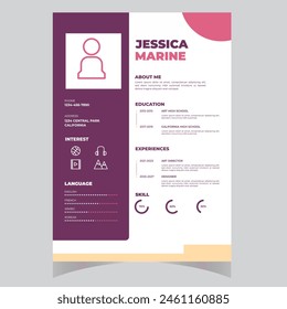 Clean Modern Resume and Cover Letter Layout Vector Template for Business Job Applications, Minimalist resume cv template,  
Resume design template, cv design, multipurpose resume design