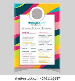 Clean Modern Resume and Cover Letter Layout Vector Template for Business Job Applications, Minimalist resume cv template,  
Resume design template, cv design, multipurpose resume design