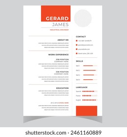 Clean Modern Resume and Cover Letter Layout Vector Template for Business Job Applications, Minimalist resume cv template,  
Resume design template, cv design, multipurpose resume design