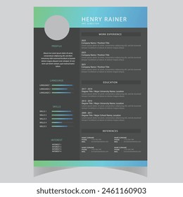 Clean Modern Resume and Cover Letter Layout Vector Template for Business Job Applications, Minimalist resume cv template,  
Resume design template, cv design, multipurpose resume design