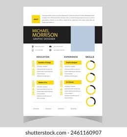 Clean Modern Resume and Cover Letter Layout Vector Template for Business Job Applications, Minimalist resume cv template,  
Resume design template, cv design, multipurpose resume design