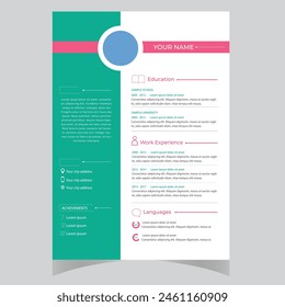 Clean Modern Resume and Cover Letter Layout Vector Template for Business Job Applications, Minimalist resume cv template,  
Resume design template, cv design, multipurpose resume design