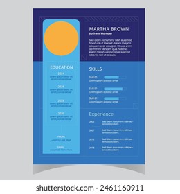 Clean Modern Resume and Cover Letter Layout Vector Template for Business Job Applications, Minimalist resume cv template,  
Resume design template, cv design, multipurpose resume design