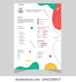 Clean Modern Resume and Cover Letter Layout Vector Template for Business Job Applications, Minimalist resume cv template,  
Resume design template, cv design, multipurpose resume design