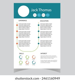 Clean Modern Resume and Cover Letter Layout Vector Template for Business Job Applications, Minimalist resume cv template,  
Resume design template, cv design, multipurpose resume design