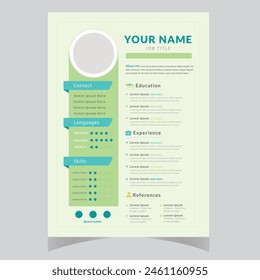 Clean Modern Resume and Cover Letter Layout Vector Template for Business Job Applications, Minimalist resume cv template,  
Resume design template, cv design, multipurpose resume design