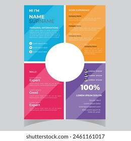 Clean Modern Resume and Cover Letter Layout Vector Template for Business Job Applications, Minimalist resume cv template,  
Resume design template, cv design, multipurpose resume design