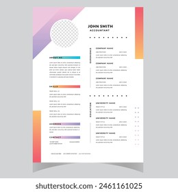 Clean Moderne Lebenslauf und Anschreiben Layout Vektorgrafik Vorlage für Business-Job-Anwendungen, Minimalistische Lebenslauf CV-Vorlage,  
Lebenslauf Design Vorlage, Lebenslauf Design, Mehrzweck Lebenslauf Design