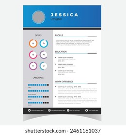 Clean Modern Resume and Cover Letter Layout Vector Template for Business Job Applications, Minimalist resume cv template,  
Resume design template, cv design, multipurpose resume design