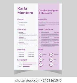 Clean Modern Resume and Cover Letter Layout Vector Template for Business Job Applications, Minimalist resume cv template,  
Resume design template, cv design, multipurpose resume design