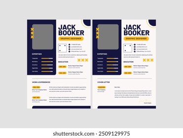 Clean Modern Resume and Cover Letter Layout Vector Template for Business Job Applications, Minimalist resume cv template, Resume design template, cv design, multipurpose resume design letterhead.