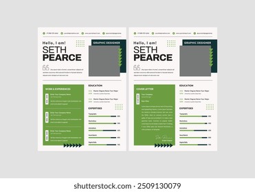 Clean Modern Resume and Cover Letter Layout Vector Template for Business Job Applications, Minimalist resume cv template, Resume design template, cv design, multipurpose resume design letterhead.