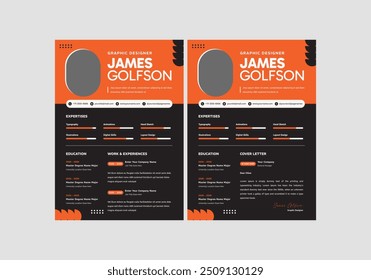 Clean Modern Resume and Cover Letter Layout Vector Template for Business Job Applications, Minimalist resume cv template, Resume design template, cv design, multipurpose resume design letterhead.