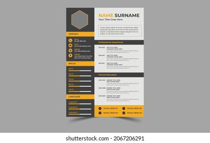 Clean and modern resume or cv template