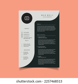 Clean modern resume or cv template