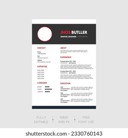 Plantilla de currículum o cv limpia y moderna