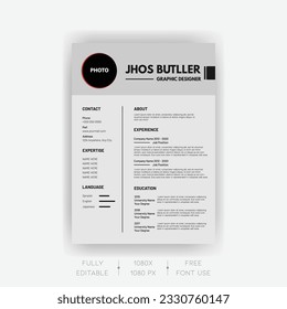 Clean and modern resume or cv template