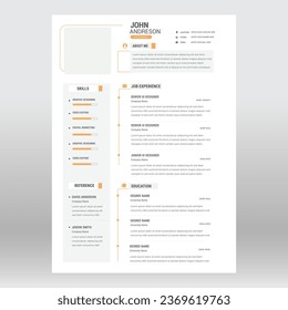 Clean and modern resume portfolio or CV template