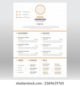 Clean and modern resume portfolio or CV template