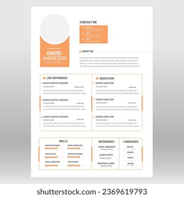 Clean and modern resume portfolio or CV template