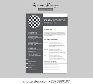 Clean and modern resume portfolio or CV template