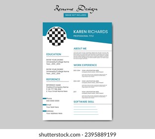 Clean and modern resume portfolio or CV template