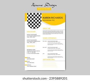 Clean and modern resume portfolio or CV template