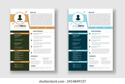 Clean and modern resume portfolio or cv template