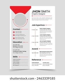 Clean and modern resume portfolio or cv template