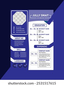 Clean and modern resume portfolio or cv template
