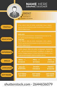Clean and modern resume portfolio or cv template.