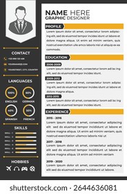 Clean and modern resume portfolio or cv template