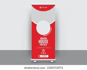Clean And Modern Roll up X Stand Banner Design Templates 
