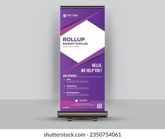 Clean And Modern Roll up X Stand Banner Design Templates 