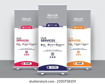  Clean And Modern Roll up X Stand Banner Design Templates 