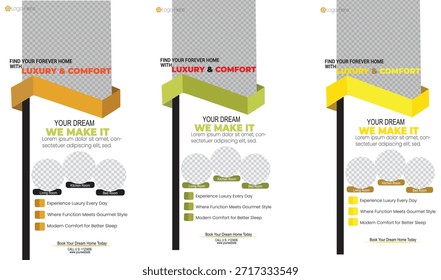 Plantilla de Vector de Anuncio enrollable limpia y moderna adecuada para negocios corporativos, marketing, eventos, exposiciones y promociones. Diseño totalmente editable y profesional con un estilo de diseño mínimo.