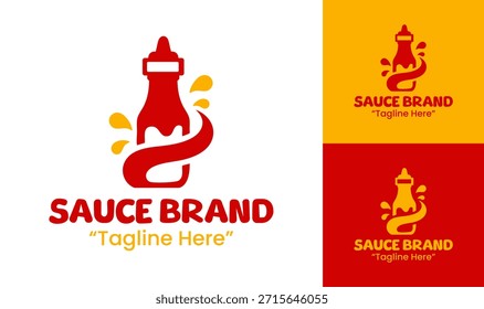 A clean modern sauce logo created for contemporary food packaging and brands.