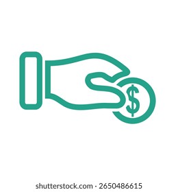 Un conjunto limpio y moderno de iconos planos diseñados para fines de donación y caridad, con gráficos simples y una estética minimalista para una comunicación clara.