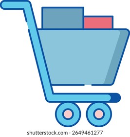 A clean, modern shopping cart icon, perfect for e-commerce websites, retail apps, and online stores. This graphic represents purchasing and commerce.