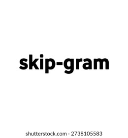 Clean and modern skip-gram text logo on a plain background, ideal for machine learning, data science, and tech presentations.