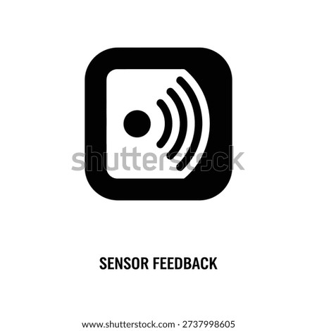 Clean and modern smart sensor feedback icon with wireless signal waves, ideal for technology, automation, and user interface design projects.