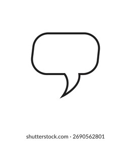 Icono de burbuja de discurso limpio y moderno. Perfecto para interfaces App, redes sociales y Diseño web. Usa este símbolo minimalista para representar la conversación y la comunicación.
