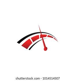 Clean modern speedometer automotive logo design template vector