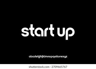 Un diseño de logotipo de inicio limpio y moderno con letras minúsculas en una fuente redondeada, sobre un fondo negro oscuro para una estética minimalista.